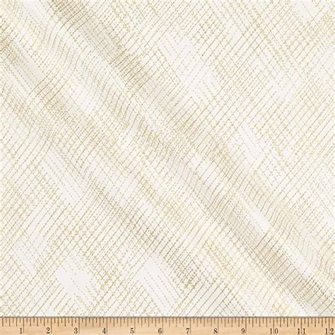 kanvas metallic mixers gold metallic cross hatch cream gold fabric|Fabric by Collection .